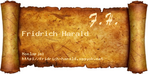 Fridrich Harald névjegykártya